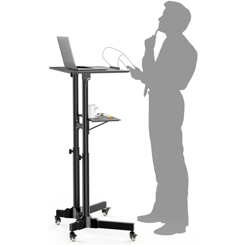 Techly ICA-TB TPM-1BK Carrello universale per notebook/proiettore, 103-125 cm, nero