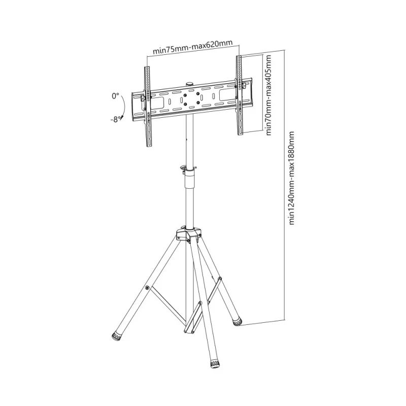 Techly ICA-TR17T Supporto display per montaggio a parete 177,8 cm (70