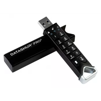 iStorage datAshur PRO2 4 GB | chiavetta USB sicura | certificata FIPS 140-2 Livello 3 | crittografia hardware AES-XTS 256 bit | protetta da password | resistente a polvere e acqua |