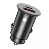 Techly caricabatterie mini da auto USB-A e USB-C Quick Charge 3.0 38W in metallo nero