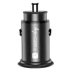 Techly caricabatterie mini da auto USB-A e USB-C Quick Charge 3.0 38W in metallo nero