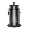 Techly caricabatterie mini da auto USB-A e USB-C Quick Charge 3.0 38W in metallo nero