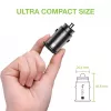 Techly caricabatterie mini da auto USB-A e USB-C Quick Charge 3.0 38W in metallo nero