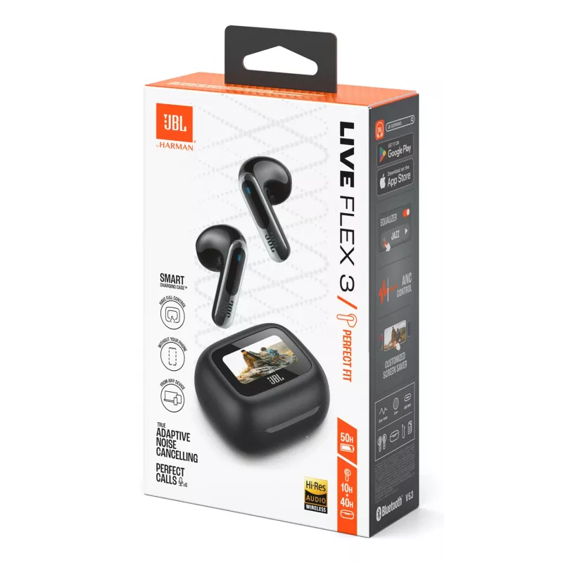 JBL Live Flex 3 headset wireless in-ear telefonia/musica/sport/quotidiano nero