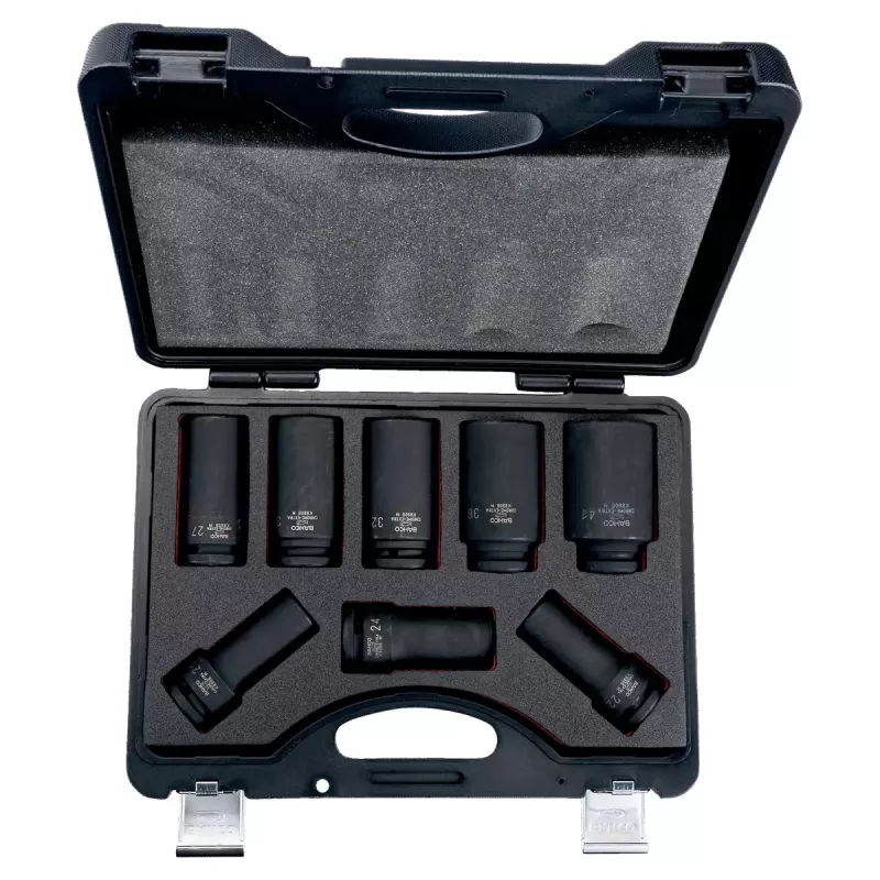Bahco K8906M/8 Set di chiavi a bussola a impatto, 8 pz, 21-41 mm, attacco 3/4