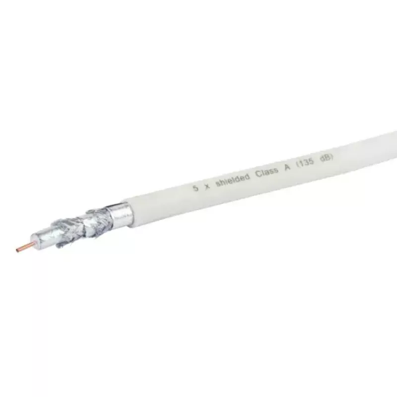 Schwaiger KOX13525052 cavo coassiale d'antenna, 135 dB, a quadrupla schermatura, 8,2 mm, 25 m, bianco