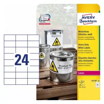 Etichetta autoadesiva per stampante Avery L4718-20