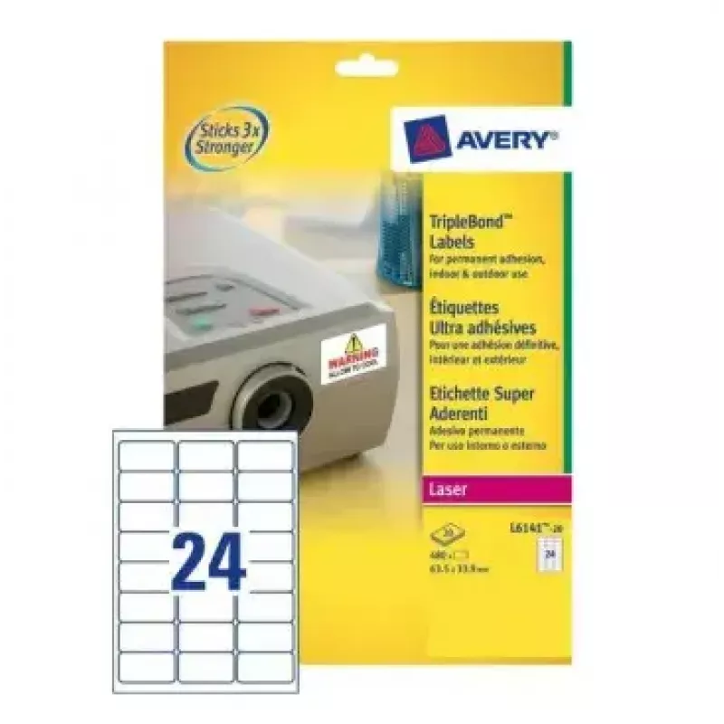 Etichetta adesiva per stampante Avery L6141-20