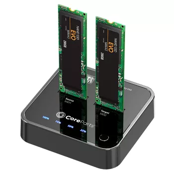 CoreParts MS-CLONER-SATA Docking station di archiviazione USB 3.2 Gen 2 (3.1 Gen 2) Type-C Nero