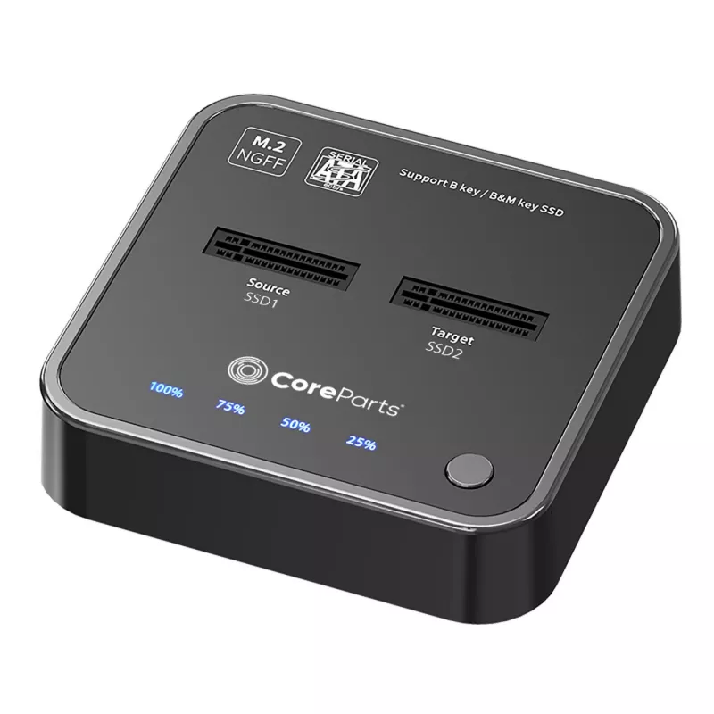 CoreParts MS-CLONER-SATA Docking station di archiviazione USB 3.2 Gen 2 (3.1 Gen 2) Type-C Nero