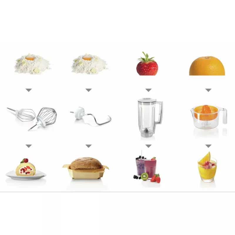 Bosch MUM50123 MUM5 Start Line robot da cucina, 800 W, bianco/antracite
