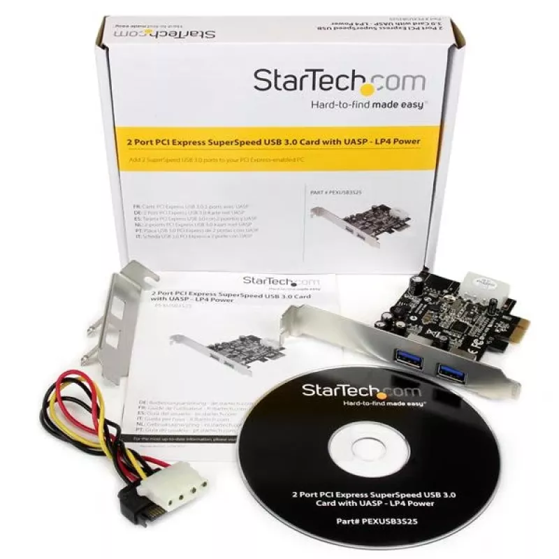 StarTech.com adattatore per scheda PCI Express (PCIe) SuperSpeed USB 3.0 a 2 porte con UASP - alimentazione LP4