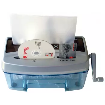 Distruggidocumenti Peach PS300-21 taglio incrociato 21 cm nero, blu, grigio