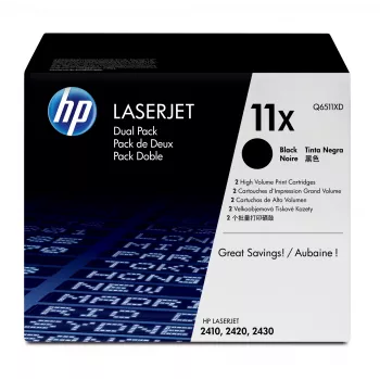 HP 11X confezione da 2 cartucce toner LaserJet originali nero ad alta resa 2 pezzi