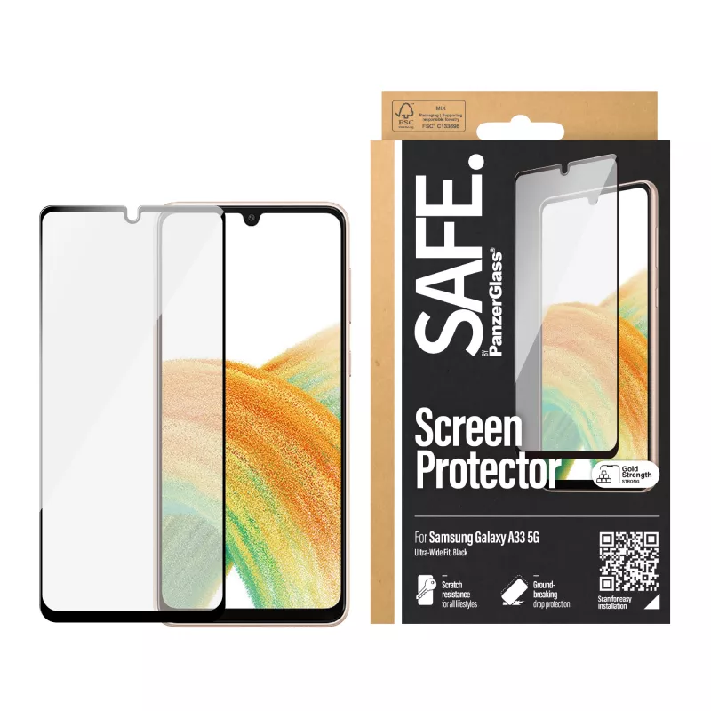 Pellicola protettiva PanzerGlass SAFE per Samsung Galaxy A33 5G, antigraffio, antiurto