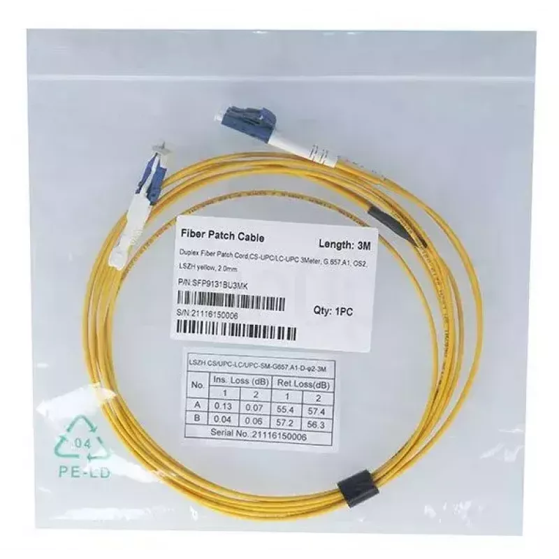 Cavo in fibra ottica BlueOptics SFP9131BU1MK CS LC OS2 1 m giallo
