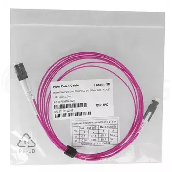 Cavo in fibra ottica BlueOptics SFP9331FU3MK SN LC OM4 3 m viola