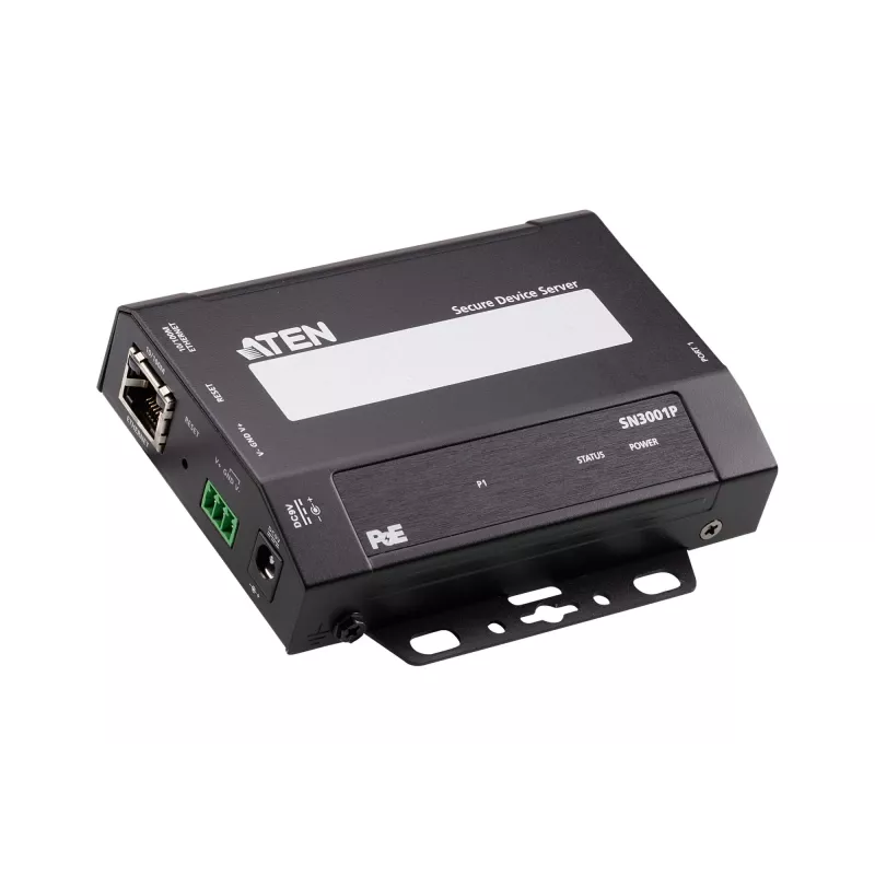 ATEN SN3001P server per dispositivi sicuro a 1 porta RS-232 con PoE, LAN da 100 Mbit
