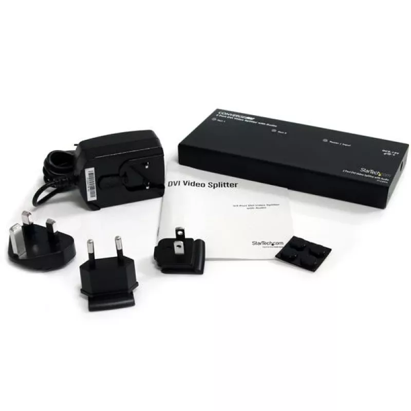 StarTech.com splitter video DVI a 2 porte con audio – DVI, 2x DVI, 1920 x 1200 pixel, nero, alluminio, 10 m