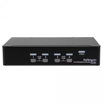Switch KVM USB DisplayPort a 4 porte StarTech.com con audio, 3840 x 2400 pixel, nero