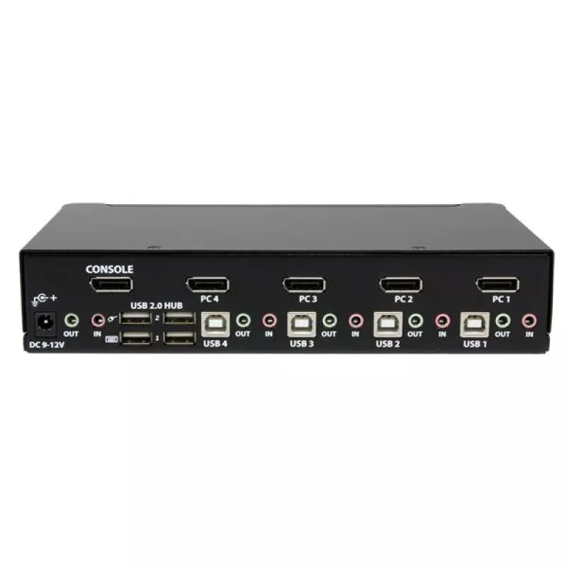 Switch KVM USB DisplayPort a 4 porte StarTech.com con audio, 3840 x 2400 pixel, nero