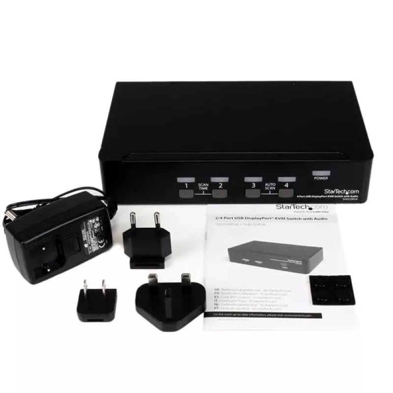 Switch KVM USB DisplayPort a 4 porte StarTech.com con audio, 3840 x 2400 pixel, nero
