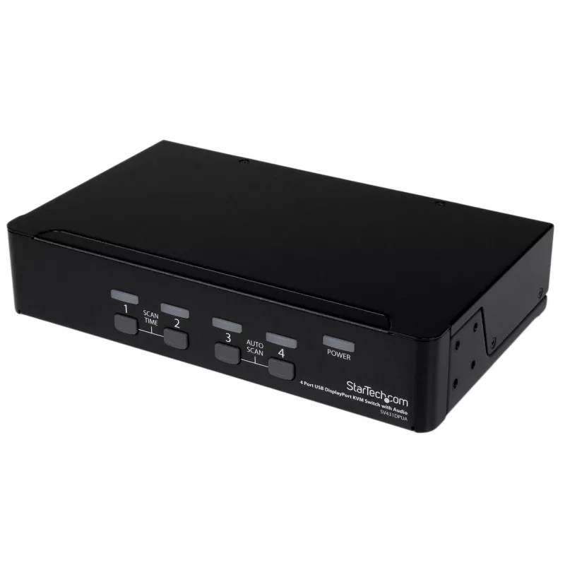 Switch KVM USB DisplayPort a 4 porte StarTech.com con audio, 3840 x 2400 pixel, nero