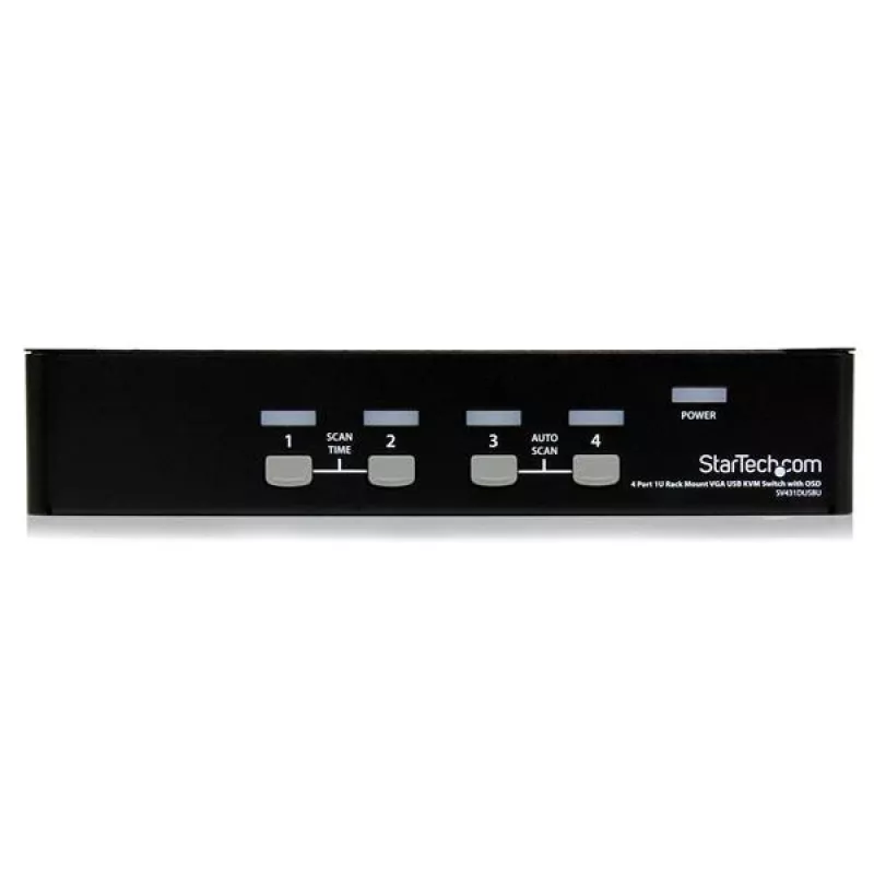 StarTech.com switch KVM USB 4 porte 1HE rackmount con OSD, 1920 x 1440 pixel, montaggio a rack, 5,4 W, 1HE, nero