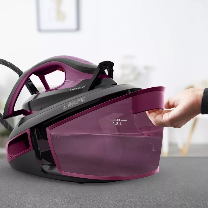 Ferro da stiro Tefal Express Vision SV8152 2800 W 1,8 l suola Durilium AirGlide Autoclean viola, nero