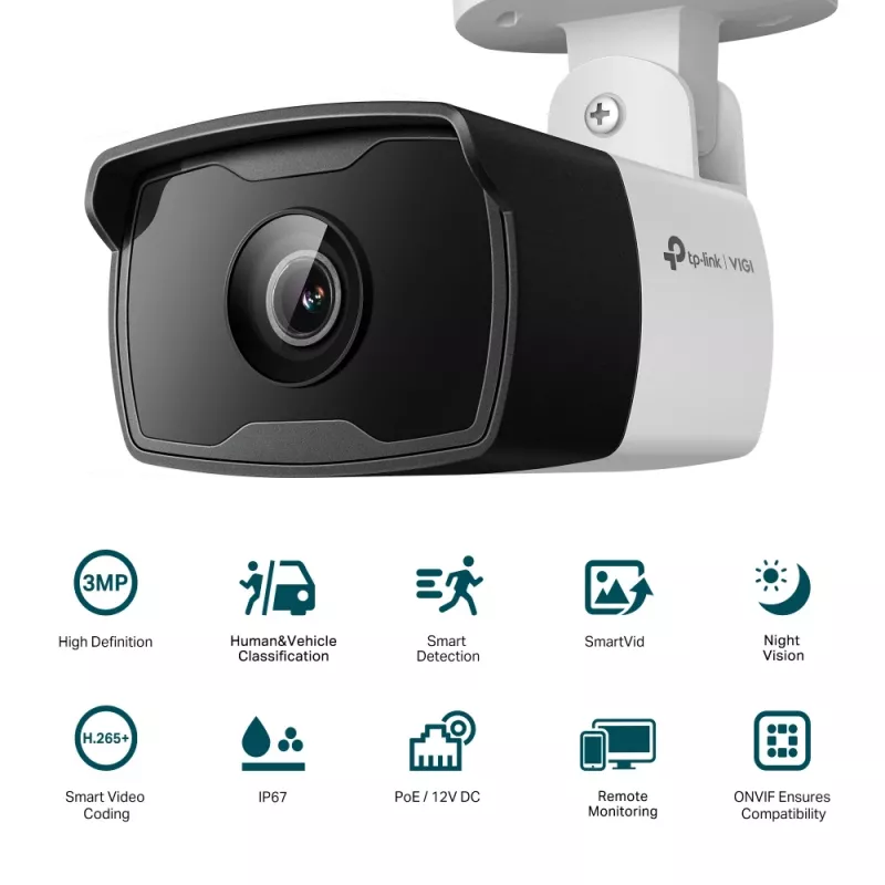 TP-Link VIGI C330I telecamera IP di sicurezza bullet per esterni 2304 x 1296 pixels soffitto/parete/palo