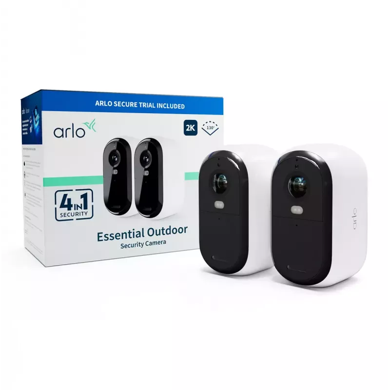 Telecamera IP di sorveglianza Arlo Essential 2K 2560 x 1440 wireless per interni ed esterni