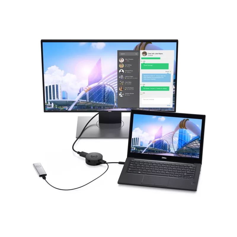 DELL DA300 con filo USB 3.2 Gen 2 (3.1 Gen 2) Type-C nero