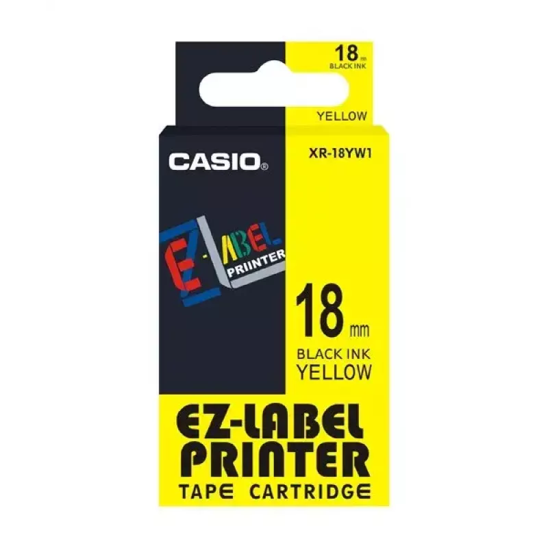 Nastro per etichettatrice Casio XR-18YW1 nero su giallo