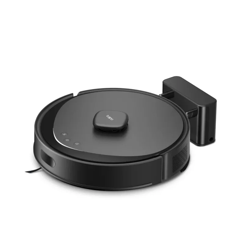 TP-Link Tapo robot aspirapolvere, senza sacchetto, nero, rotondo, ricaricabile, 55 dB, 0,3 L