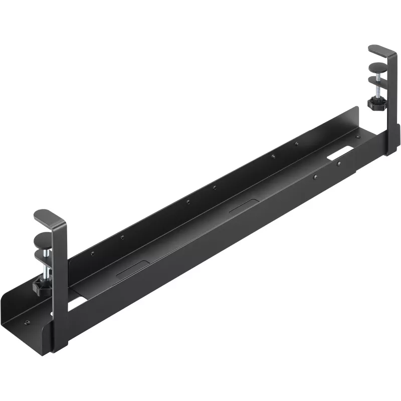 InLine canalina portacavi universale a 3 stadi (80/100/120 cm) per montaggio sottotavolo, nero