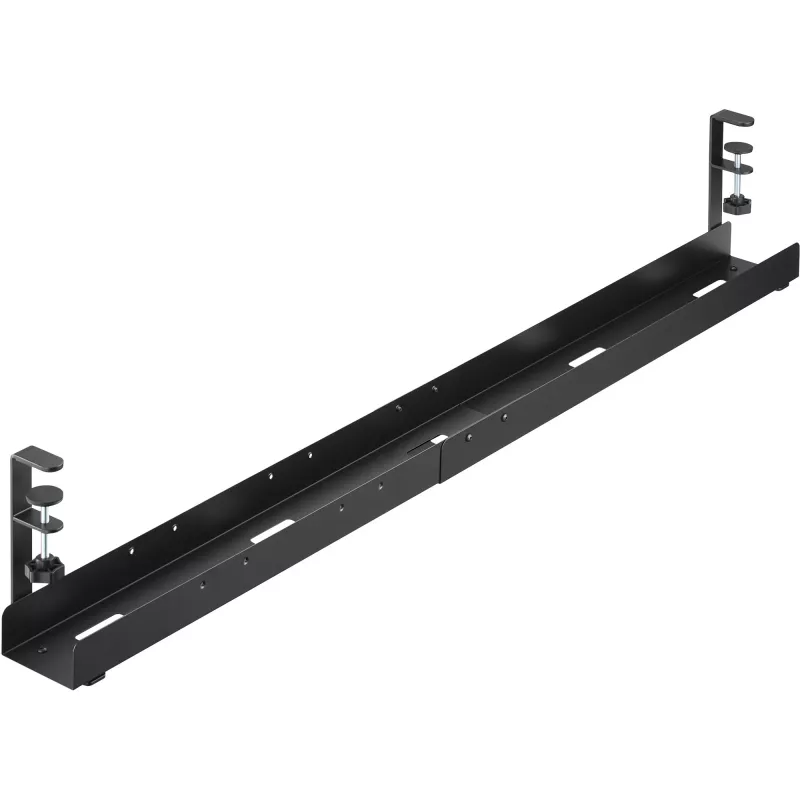InLine canalina portacavi universale a 3 stadi (80/100/120 cm) per montaggio sottotavolo, nero