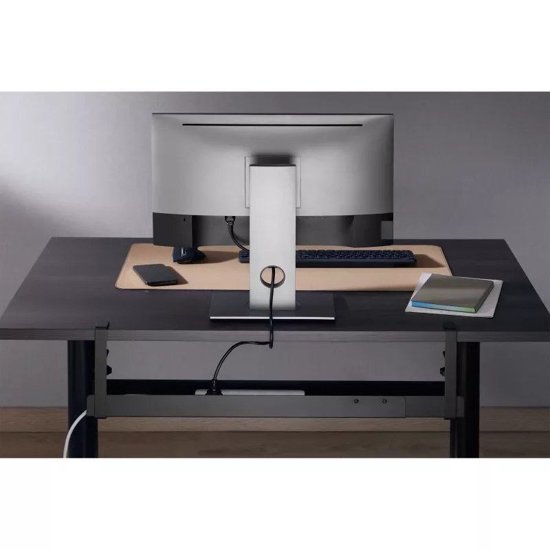 InLine canalina portacavi universale a 3 stadi (80/100/120 cm) per montaggio sottotavolo, nero