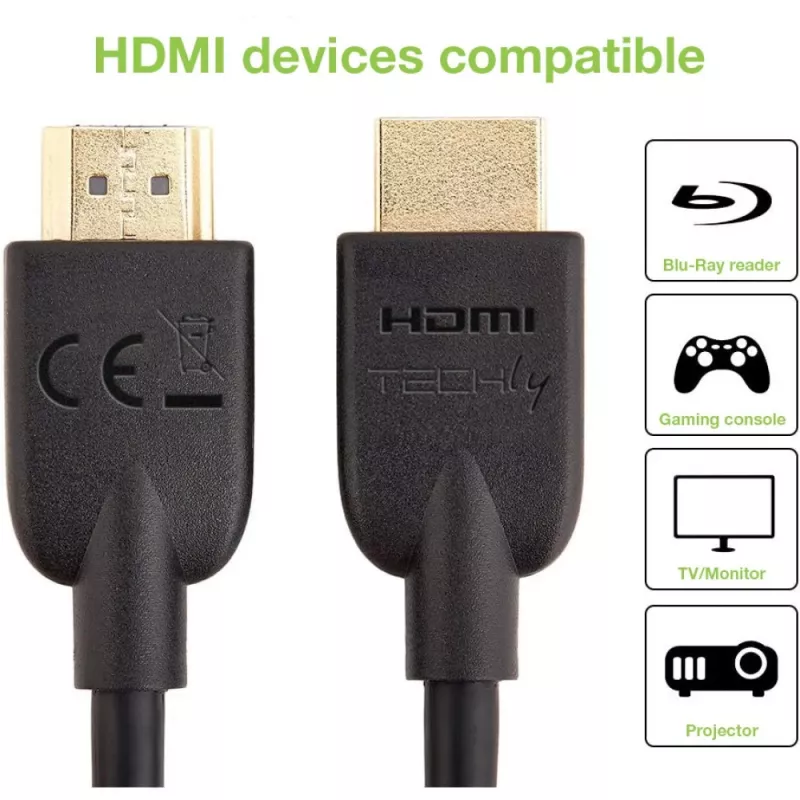 Techly ICOC HDMI2-4-050T cavo HDMI 5 m HDMI tipo A (standard) nero