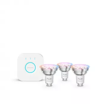 Philips Hue White and Colour Ambience Essential Starter-Kit: 3 lampade smart GU10 (345 lm)