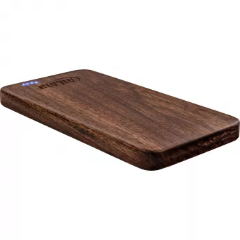 InLine woodplate, PowerBank USB 5.000mAh, con LED, legno di noce