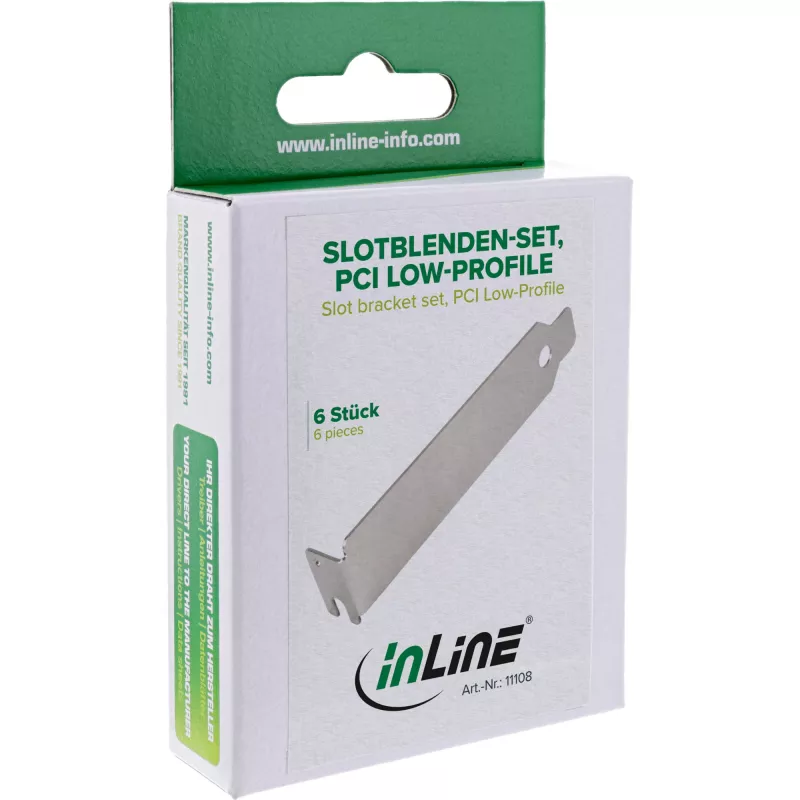 InLine staffe low-profile PCI / PCI-E / ISA per slot di espansione, 6 pz.