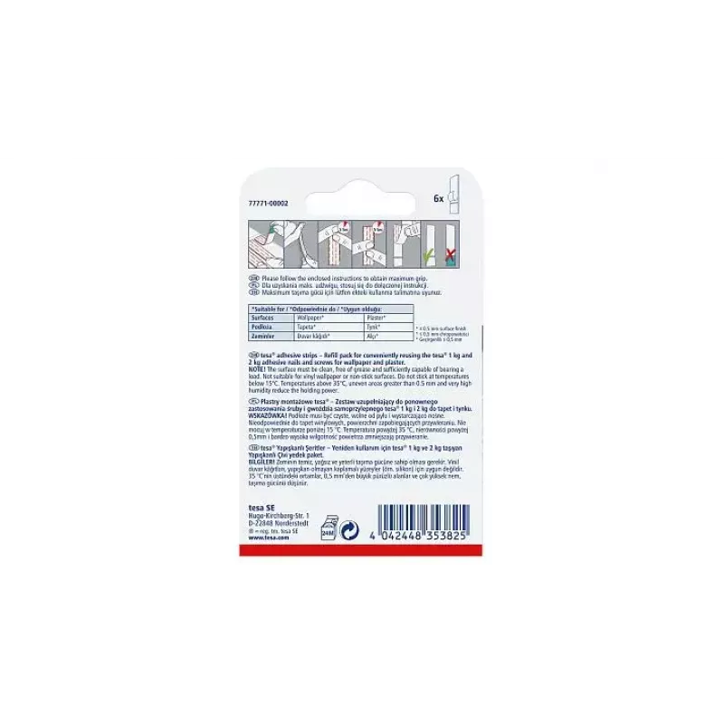 Gancio universale TESA 77771 per interni bianco 6 pezzi