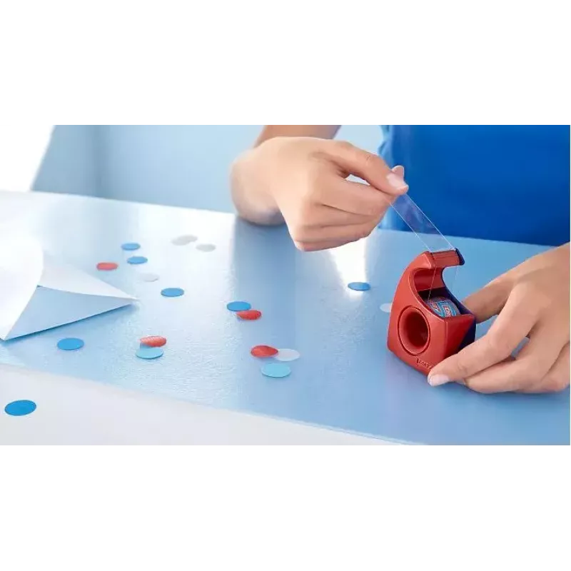 tesa Easy Cut Dispenser manuale, rosso/blu, per rotoli fino a 19 mm x 10 m, vuoto