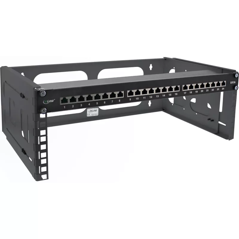 InLine rack pieghevole 19 pollici, 4U, profondità 24-40 cm, nero