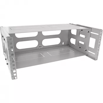 InLine rack pieghevole 19 pollici, 4HE, profondità 24-40cm, con copertura, grigio