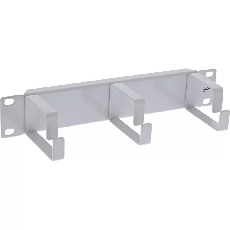 InLine pannello di gestione cavi 10 pollici, 3 supporti, RAL 7035 grigio