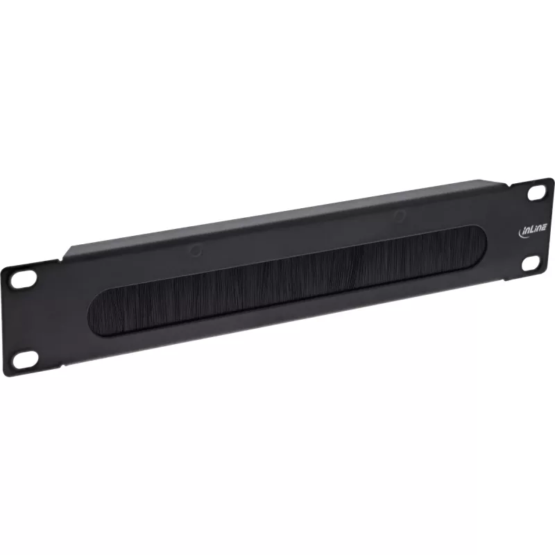 InLine pannello passacavi 10 pollici con spazzola, 1HE, RAL 9005 nero