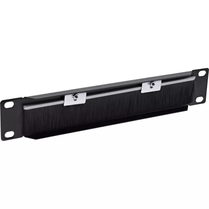 InLine pannello passacavi 10 pollici con spazzola, 1HE, RAL 9005 nero