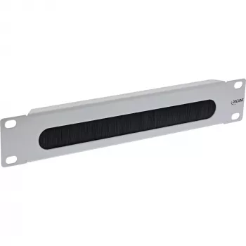 InLine piastra passacavi 10 pollici con spazzola, 1U, RAL 7035 grigio