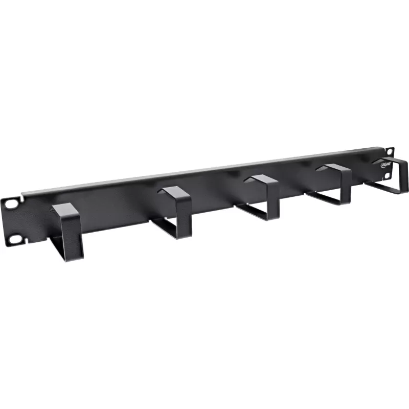 InLine pannello di gestione cavi 19 pollici, 5 piccoli supporti, RAL9005, nero